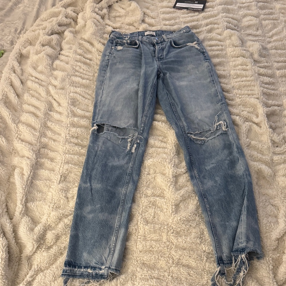 Cotton Citizen Light Blue Distressed Boyfriend Jeans
